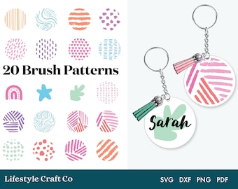 Keyring Boho patterns svg, Circle Patterns Svg, Round Pattern svg, keychain patterns svg, key fob svg, Silhouette and Cricut Cut File