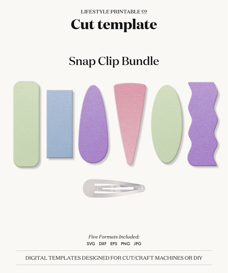 Snap Clip SVG, Clippie Cover Template, Hair Clip Svg files for Cricut Cut Files, Silhouette Cricut DIY Cut Files image 2