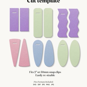 Snap Clip SVG, Clippie Cover Template, Hair Clip Svg files for Cricut Cut Files, Silhouette Cricut DIY Cut Files image 3