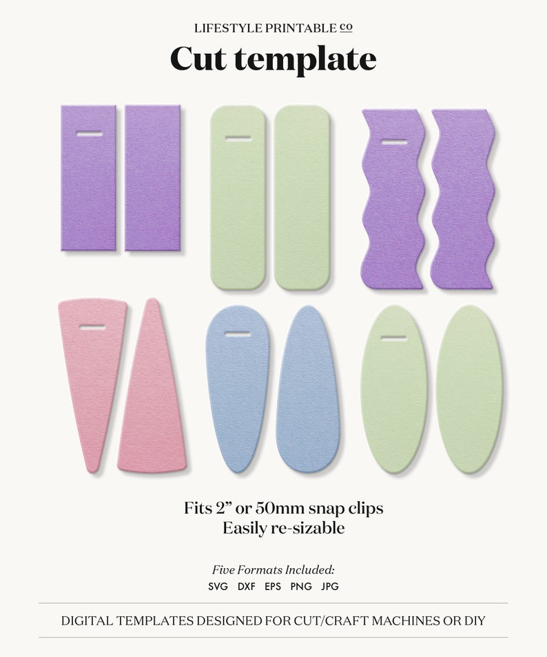 Snap Clip SVG, Clippie Cover Template, Hair Clip Svg files for Cricut Cut Files, Silhouette Cricut DIY Cut Files image 3