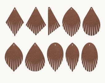Fringe Earrings SVG | Teardrop Earrings SVG, Leather Earrings, Fringed Earrings SVG, Template, Silhouette Cut Files, Cricut Cut Files
