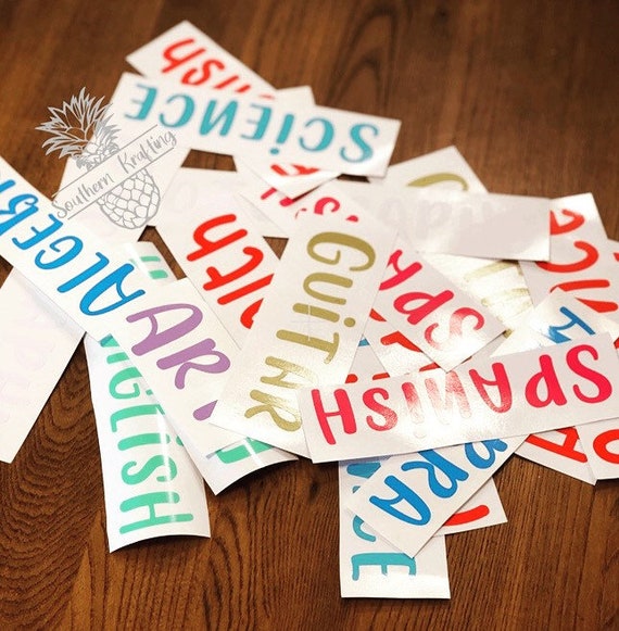 subject labels for school binder labels folder labels etsy