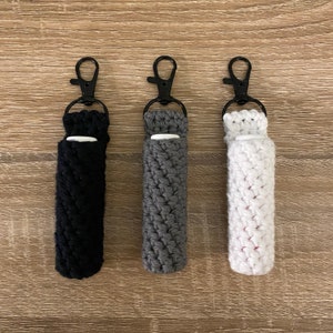 Crochet Lip Balm Holder - Black Metal