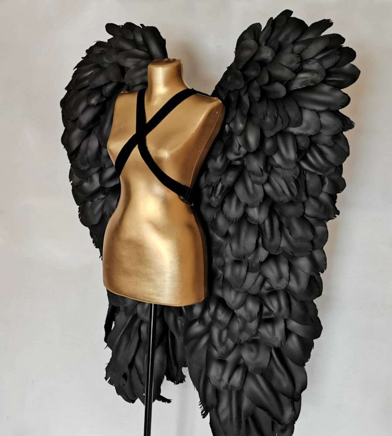Black Wings costume angel wings cosplay/ wedding wings/ Big Etsy