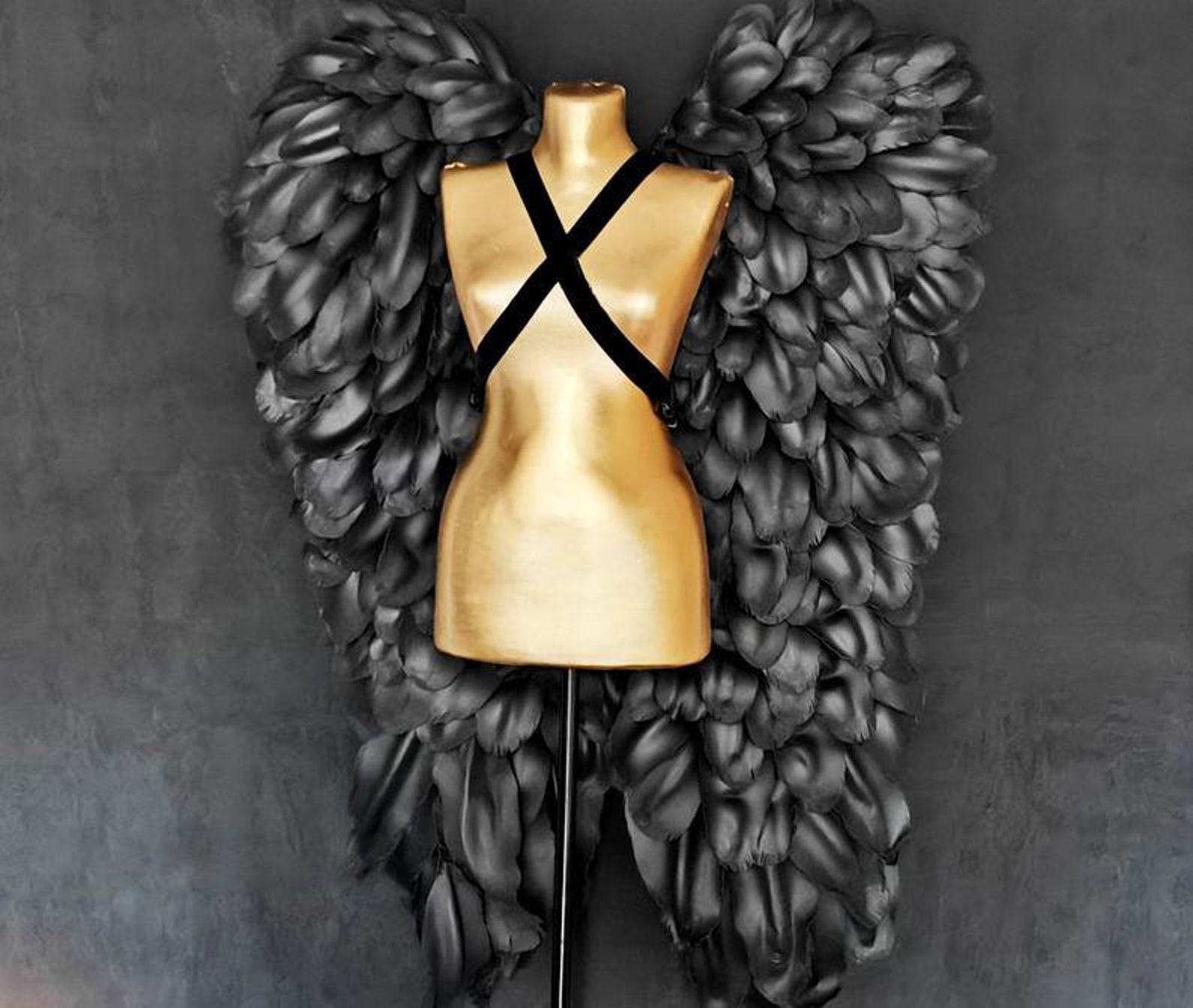 Black Wings costume angel wings cosplay/ wedding wings/ Big | Etsy