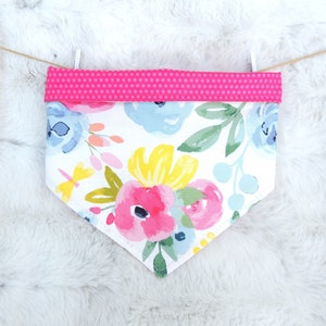 Floral Dog Bandana, reversible pet bandana, dog scarf