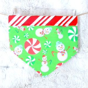 Holiday Dog Bandana, reversible pet scarf with snaps