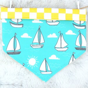 Sailboat Dog Bandana, reversible pet bandana, dog bandana, dog scarf