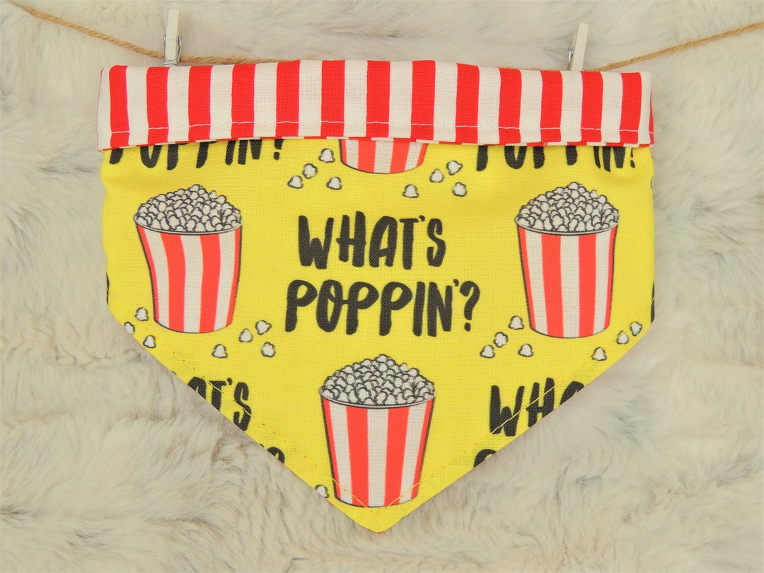 Popcorn Dog Bandana Reversible Pet Bandana Dog Cat Bandana Etsy