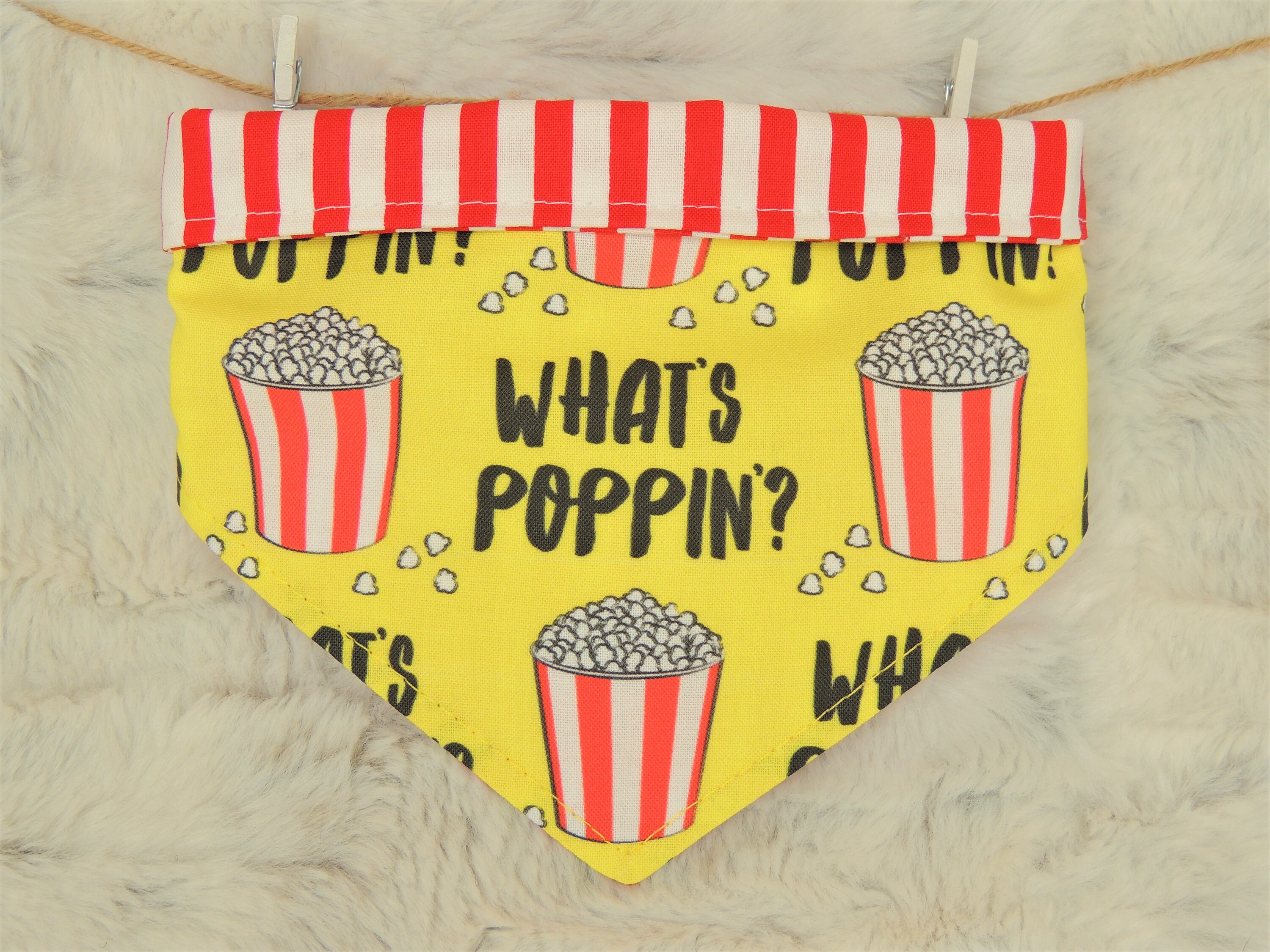 Popcorn Dog Bandana Reversible Pet Bandana Etsy