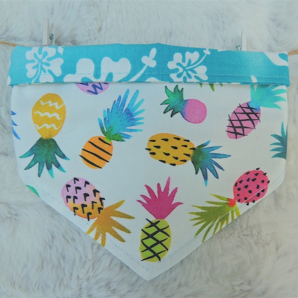 Pineapple Dog Bandana, reversible pet bandana, dog bandana, summertime, dog scarf