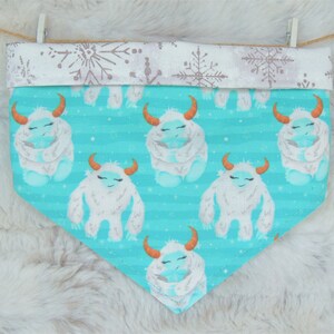 Winter Dog Bandana, reversible pet scarf with snaps