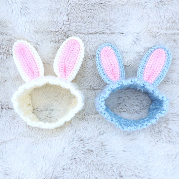 Bunny Ears Dog Headband, crochet pet hat, photo fashion accessory for dog or cat, Easter rabbit ears