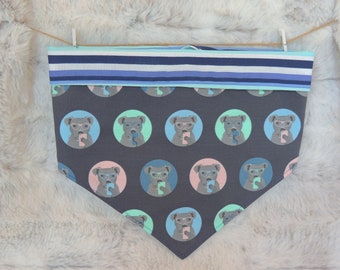 Pit Bull Dog Bandana, reversible dog bandana, Pit Bull Selfie Dog Bandana, dog scarf