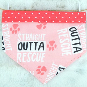 Rescue Dog Bandana, reversible pet scarf with snaps