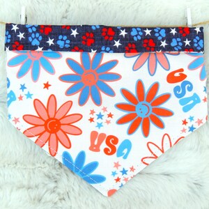 Patriotic Dog Bandana, reversible pet bandana, dog bandana, 4th of July, dog scarf