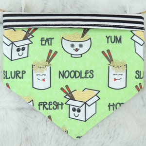 Cute Ramen Noodle Dog Bandana, reversible pet bandana, dog scarf