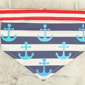 Nautical Dog Bandana, reversible pet bandana, dog bandana, dog scarf
