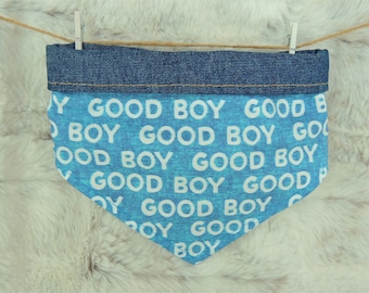 Good Boy Dog Bandana, reversible pet bandana, dog bandana, dog scarf