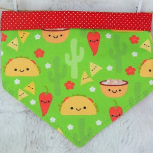 Taco Dog Bandana, reversible pet bandana, dog scarf