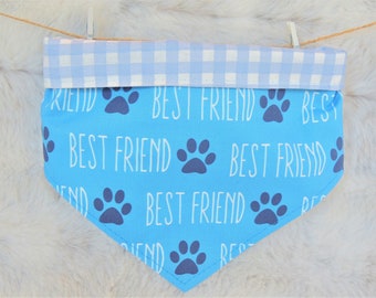 Best Friend Dog Bandana, reversible pet bandana, dog scarf
