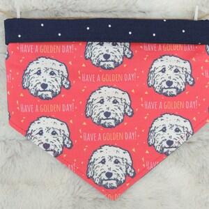 Golden Doodle Dog Bandana, reversible dog bandana, dog scarf