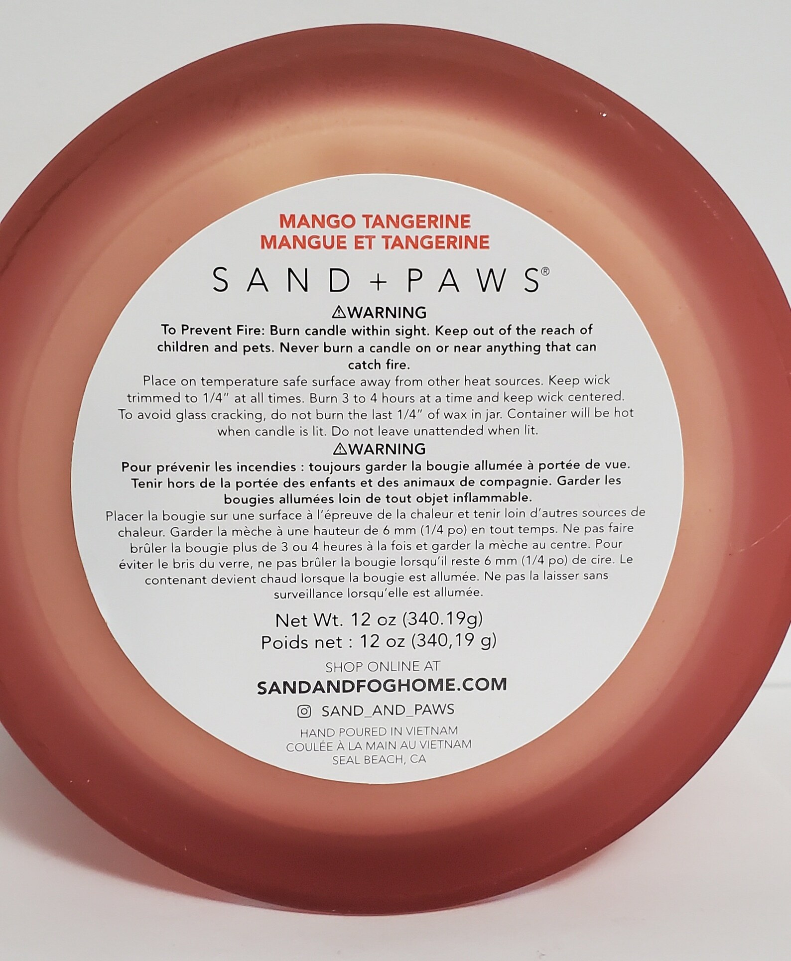 Sand Paws Mango Tangerine Scented Candle Neutralizes Pet Etsy