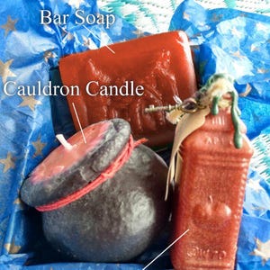 Coffret cadeau Cottage boule de feu - Potion empoisonnée à la pomme, pain de savon et bougie parfumée pour chaudron image 2
