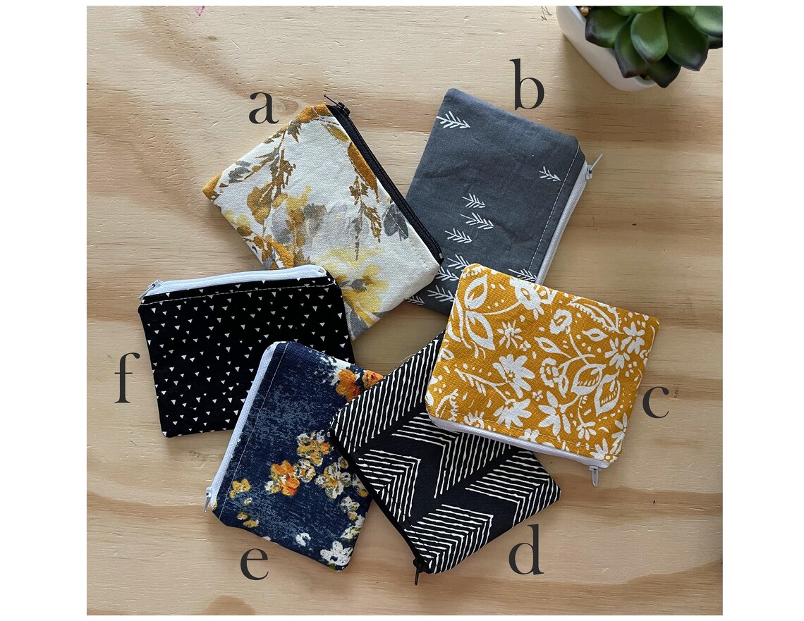 Mini Zipper Pouch, Fabric Wallet, Minimalist Wallet, Money Pouch