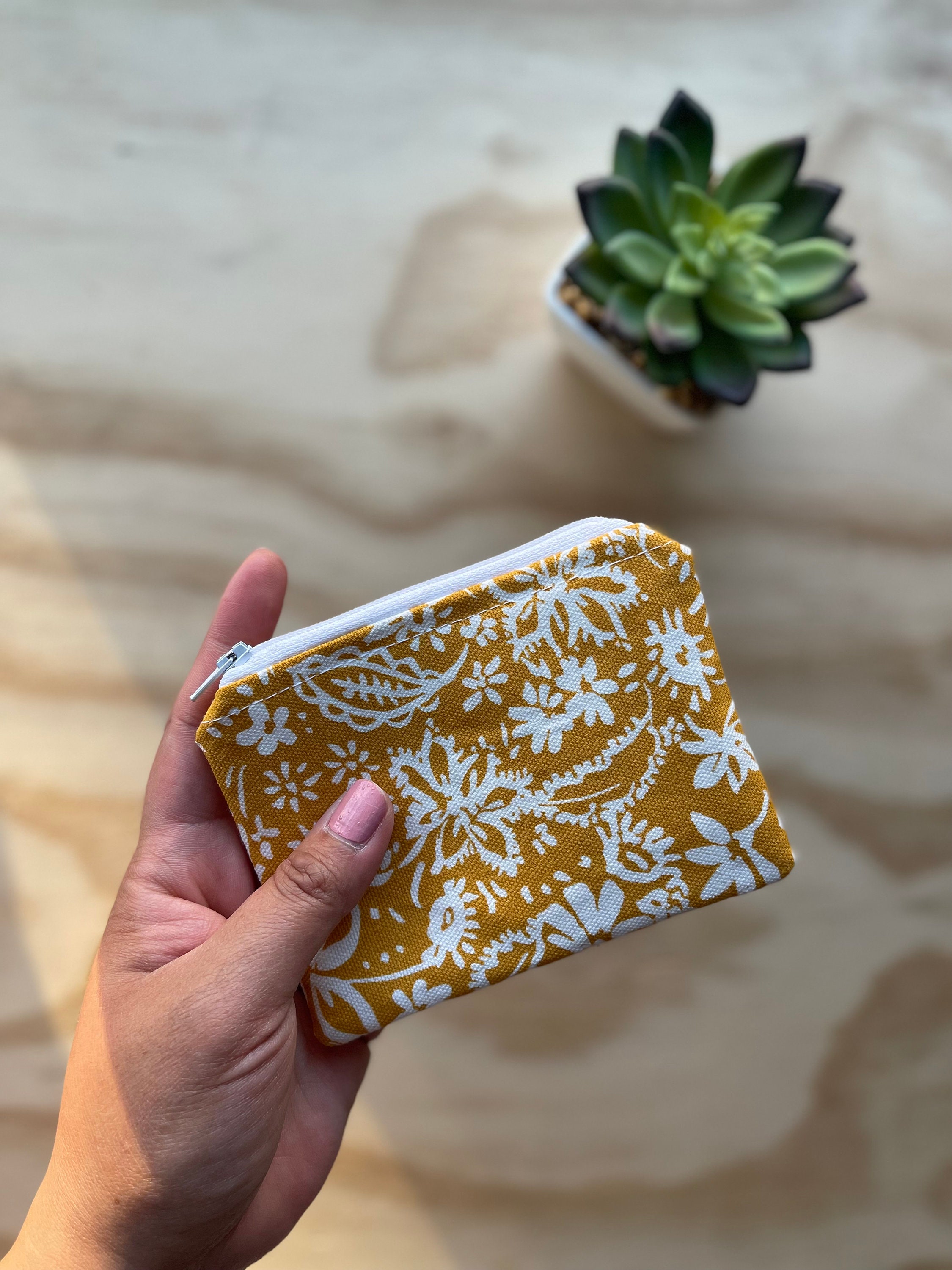 Mini Zipper Pouch, Fabric Wallet, Minimalist Wallet, Money Pouch