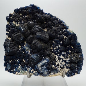 Blueberry Fluorite On Candle Quartz Cluster Inner Mongolia