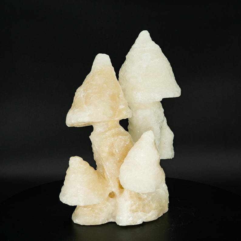 UV-Reactive X-Large White Mushroom Calcite Stalactite Wenshan Mine Yunnan