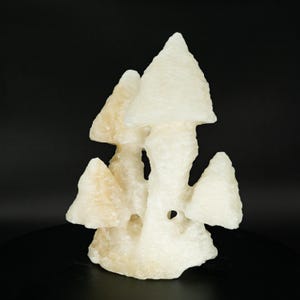 UV-Reactive X-Large White Mushroom Calcite Stalactite Wenshan Mine Yunnan