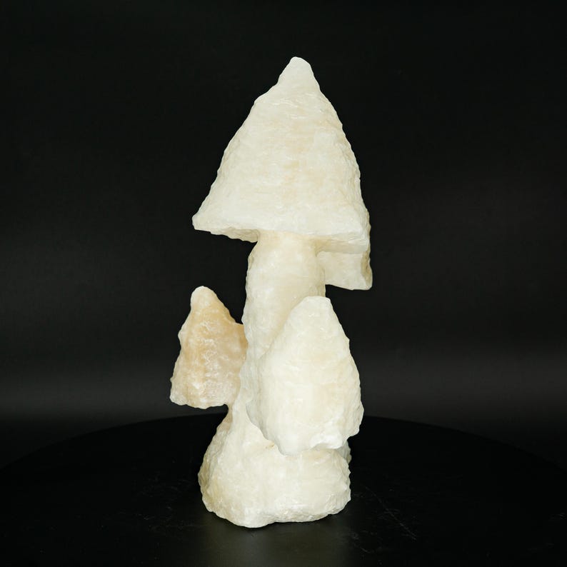 UV-Reactive X-Large White Mushroom Calcite Stalactite Wenshan Mine Yunnan