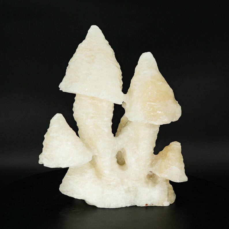 UV-Reactive X-Large White Mushroom Calcite Stalactite Wenshan Mine Yunnan