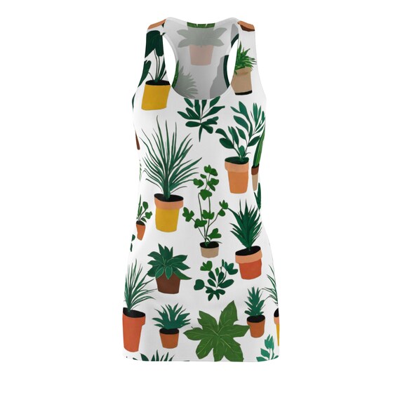 Floral Finesse Plant Lovers Women's Racerback Dress