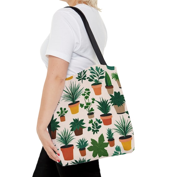 Green Haven Plant Print Tote Bag Gifts for plant lovers
