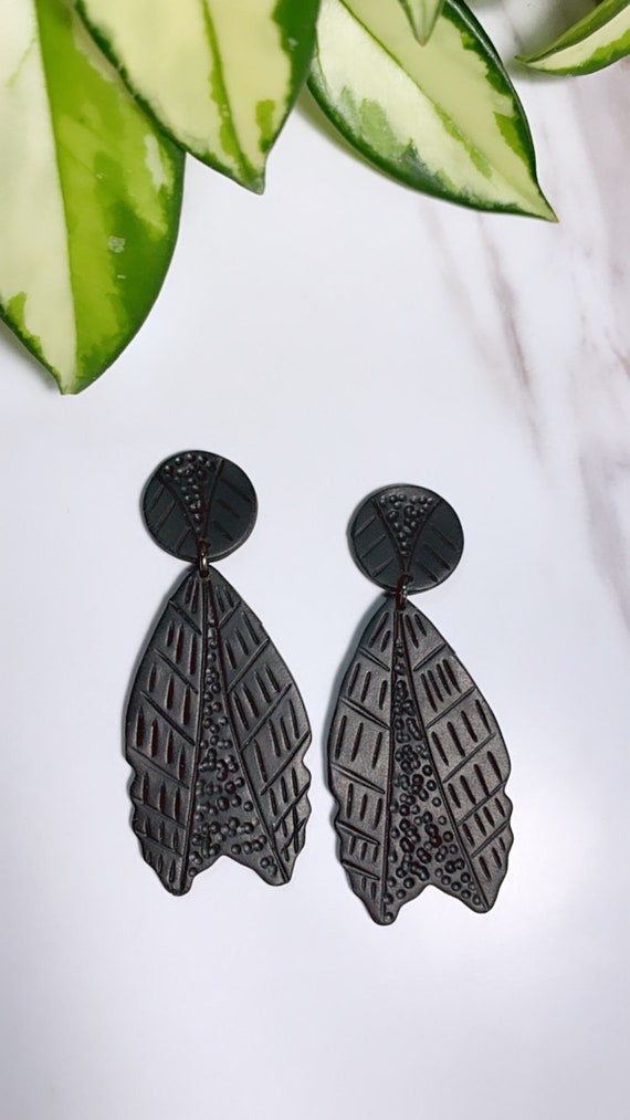Shadow Collection Arrowhead Statement Earrings stud dangle made to order Custom plants plant lady bold unique ooak