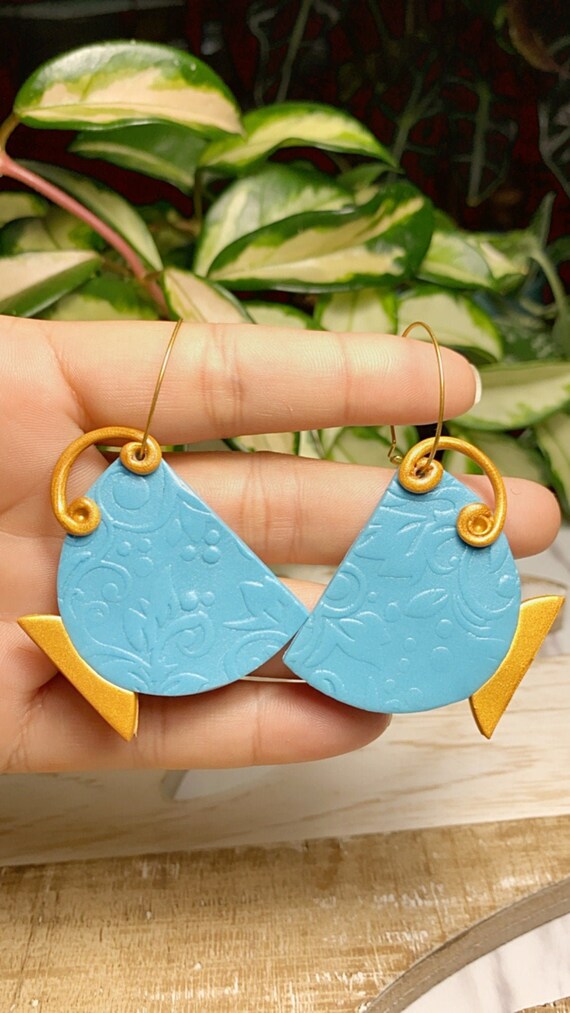 Wonderland Tea Time Inspired Statement Earrings large Polymer Clay vintage dangle tea cup Hoops Alice whimsical clip ons