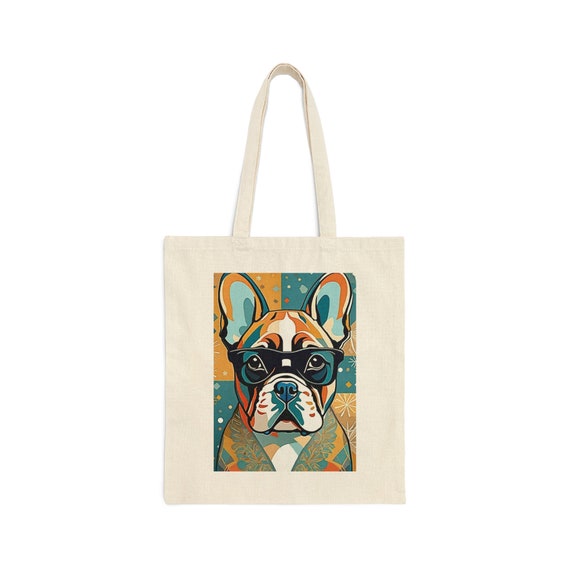 Frenchie Cotton Canvas Tote Bag pet lovers gift French bulldog