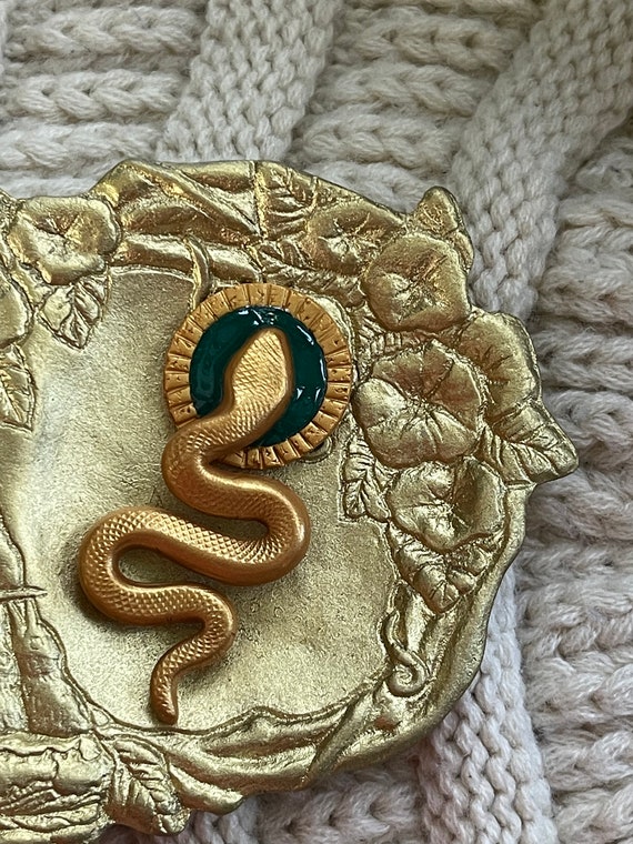 Emerald Snake Brooch Pin Scarf