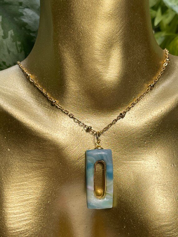 Ocean Jasper Faux Stone Ball chain Collection Statement Necklace Clay Jewelry Lightweight Gold pearl Translucent Geode Lace Agate silver
