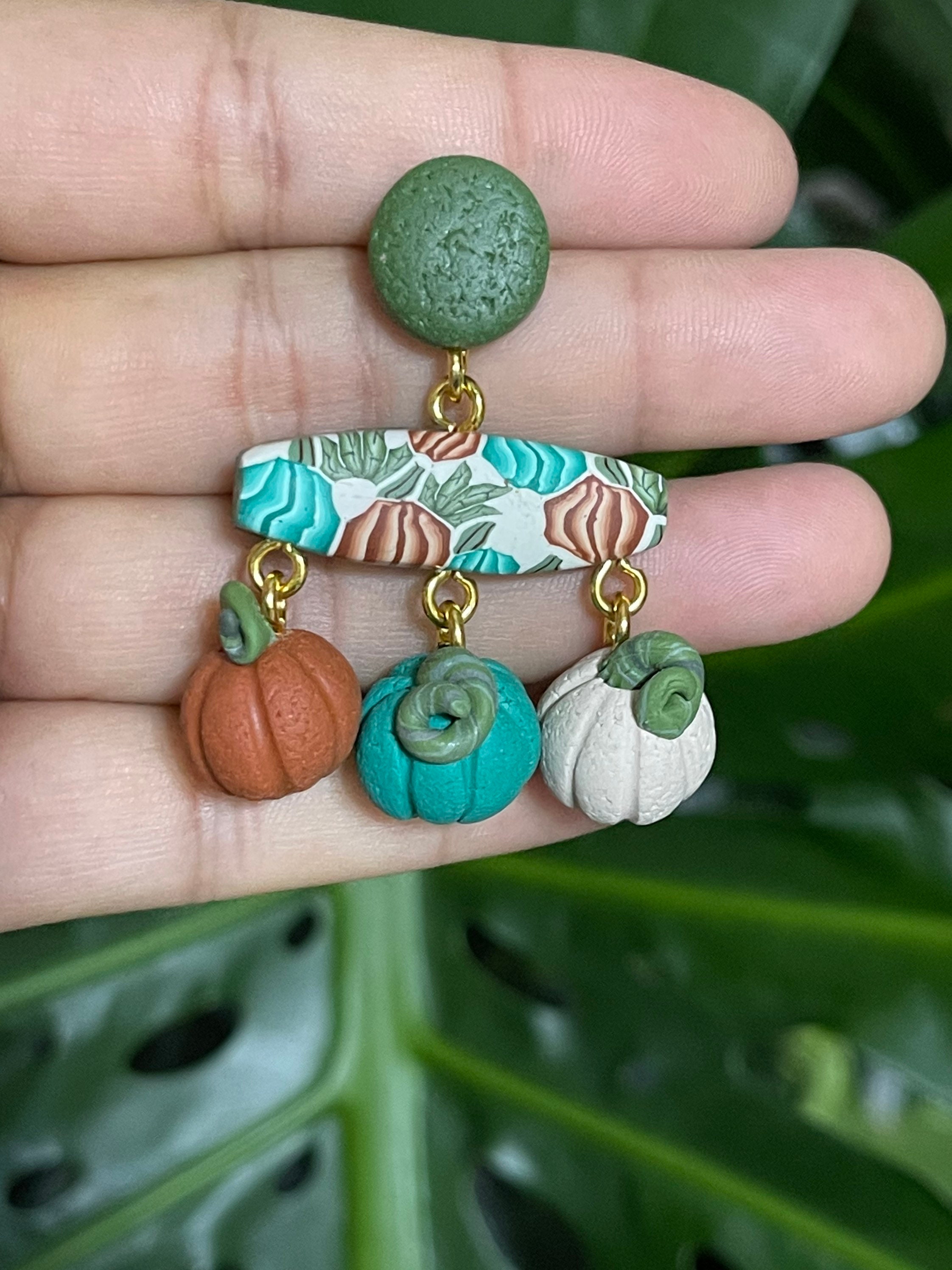 Buy Fidget Collection Pumpkins Statement Textured Earrings Small Rust Teal  Mustard Clay Jewelry Gold Clay Beads Arch Interactive Online in India 