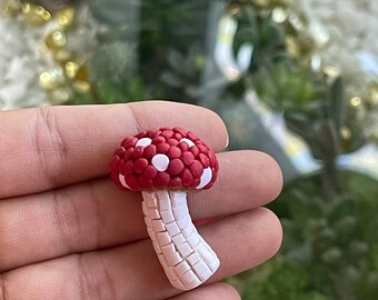 Mushroom Mosaic Brooch Pin Scarf