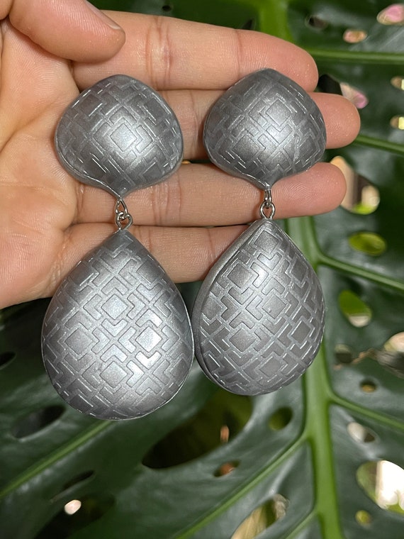 Complexed Simplicity Statement textured Earrings Large Clay Jewelry silver Gold Clay Beads