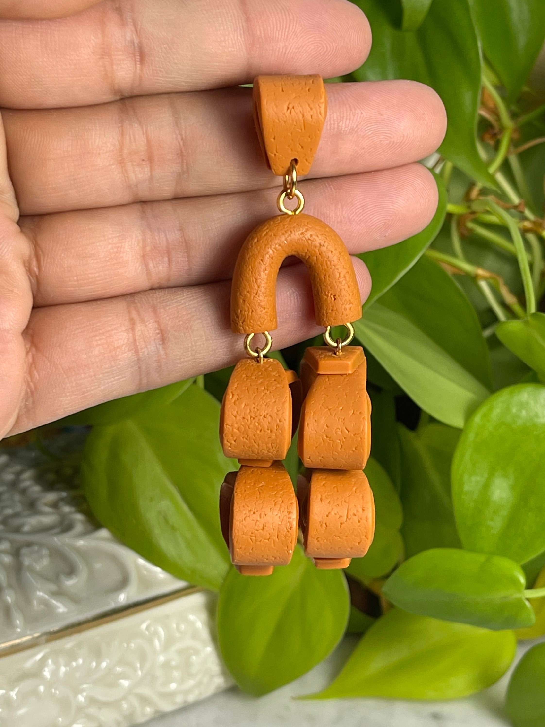 Buy Fidget Collection Pumpkins Statement Textured Earrings Small Rust Teal  Mustard Clay Jewelry Gold Clay Beads Arch Interactive Online in India 