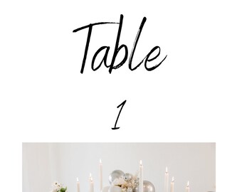 Printable Table Numbers