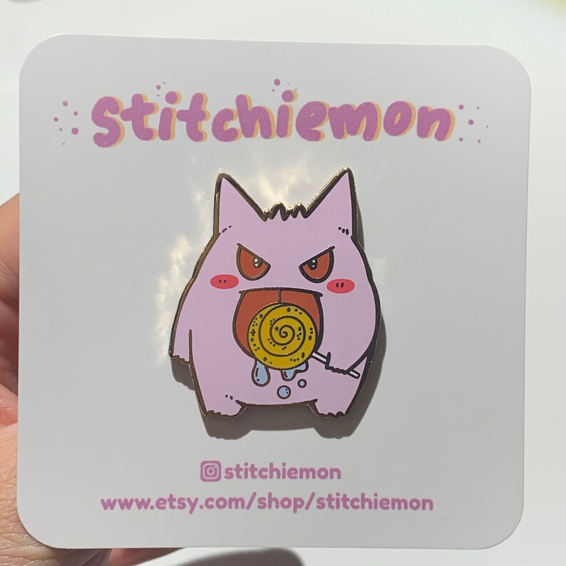 Gengar with Lollipop Hard Enamel Pin