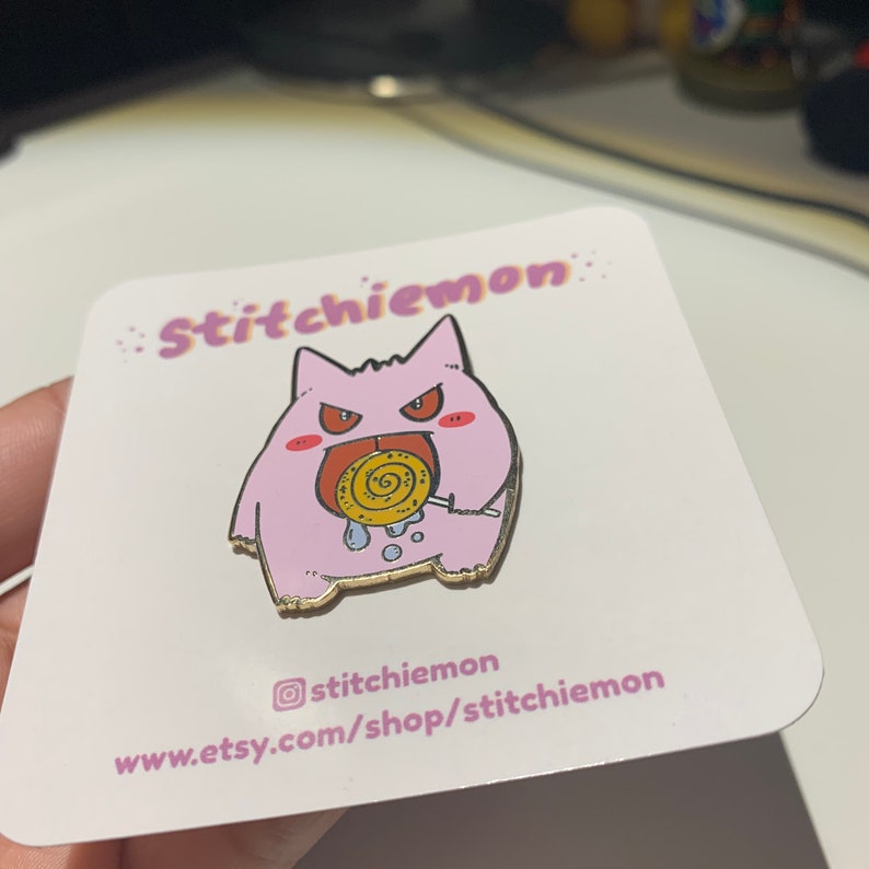 Gengar with Lollipop Hard Enamel Pin