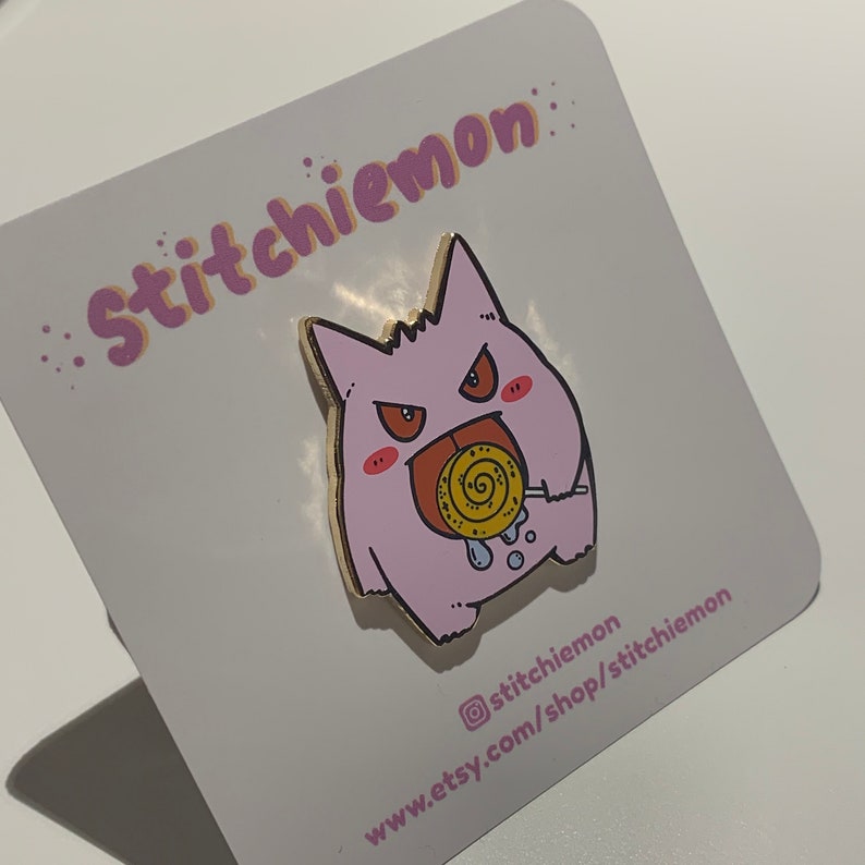 Gengar with Lollipop Hard Enamel Pin